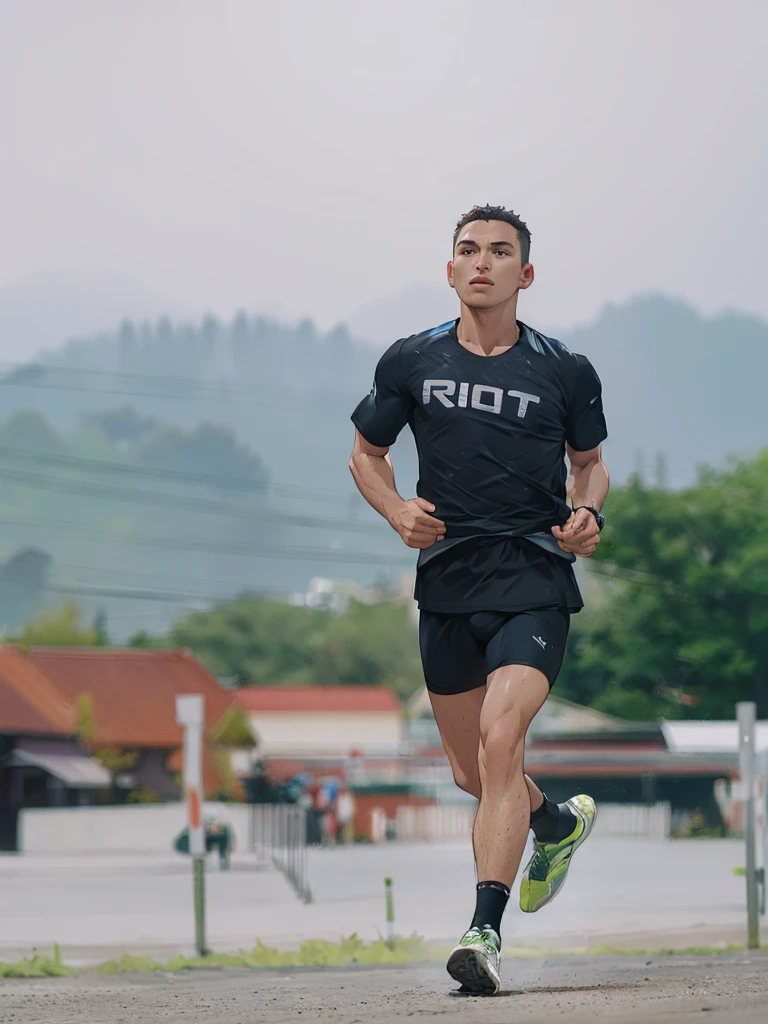 (Best quality,A high resolution,Ultra-detailed,Realistic:1.2),2023 runner, running outfit(promotional poster)。