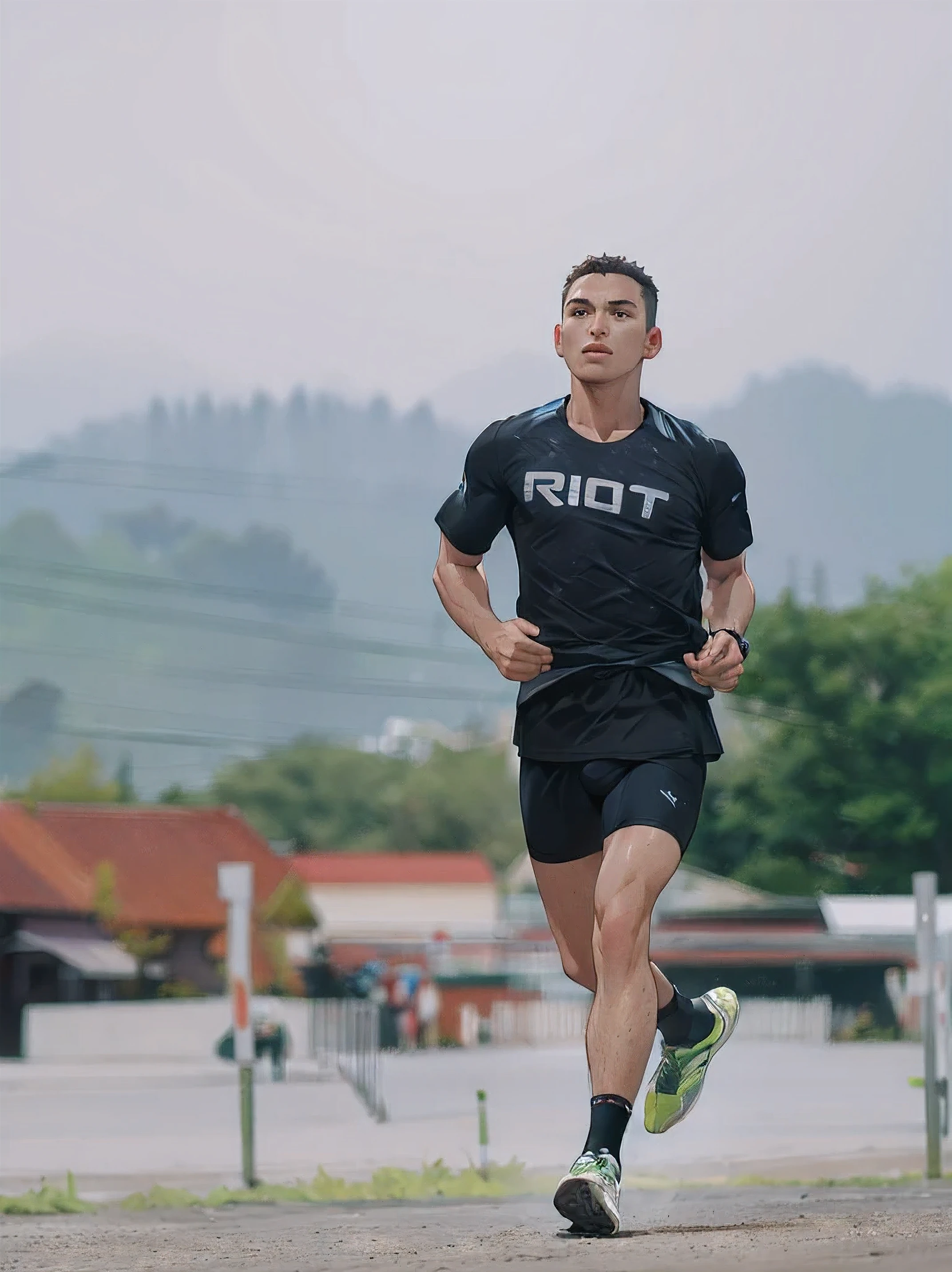 (Best quality,A high resolution,Ultra-detailed,Realistic:1.2),2023 runner, running outfit(promotional poster)。