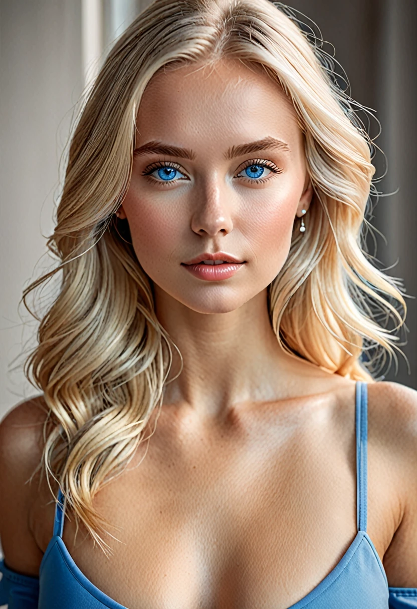 (best quality, ultra-detailed, 8K, high detail), Swedish girl, perfect female, hourglass body shape, blonde, blue eyes, Nordic, charming, innocent, alluring, seductive, Stockholm,