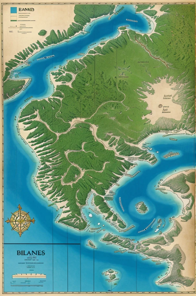 Map of several islands with different biomes