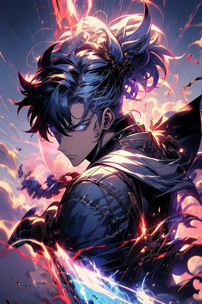 anime - style image of a man with a gun in his hand, badass anime 8 k, tall anime guy with blue eyes, handsome guy in demon slayer art, inspired by Okumura Masanobu, trigger anime artstyle, official anime still, key anime art, male anime character, young anime man, official art, epic anime style, handsome anime pose, Jin woo