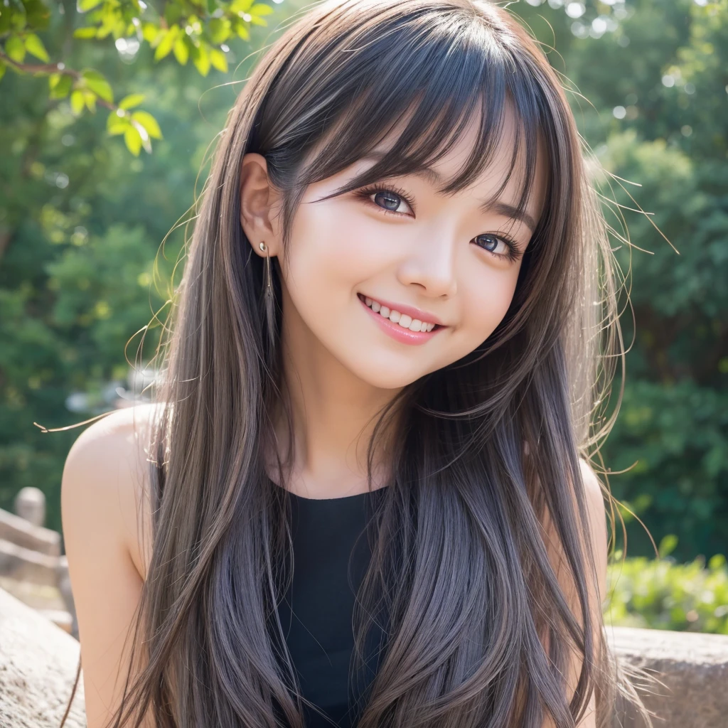 
high resolution、４K、Japanese women、Beauty、Your smile is cute、Great style、Big Breasts、valley、Colored Contact Lenses、long hair、Gray Hair、Android、Upper Body
