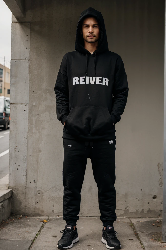 Man get surprise black hoodie full body