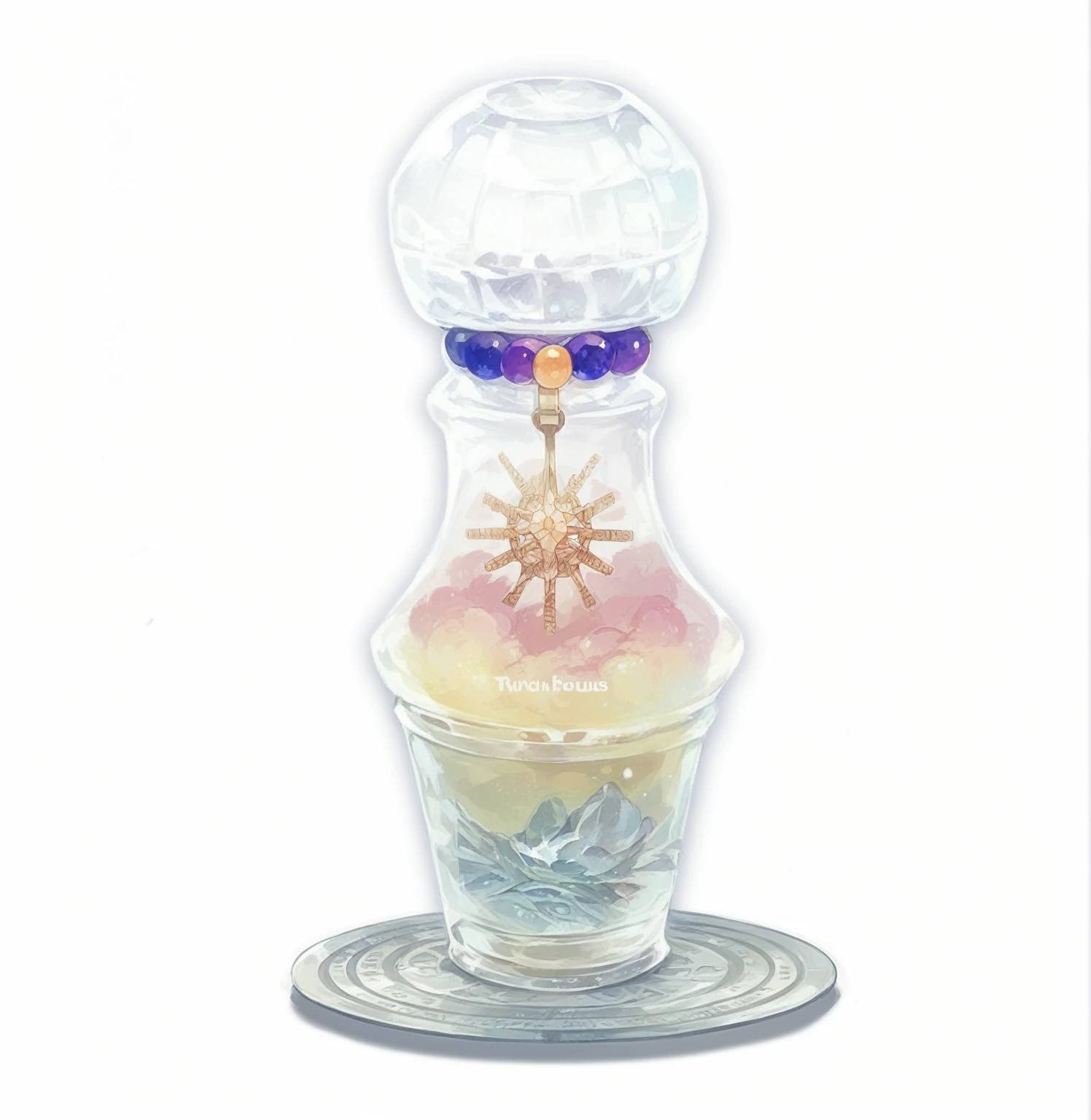 Please create a simple illustration logo using the bottle in this photo as a motif.。