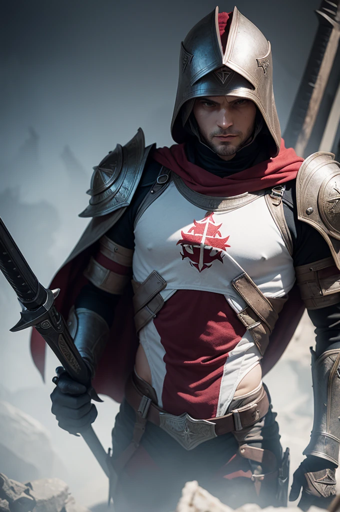 Templar on his back