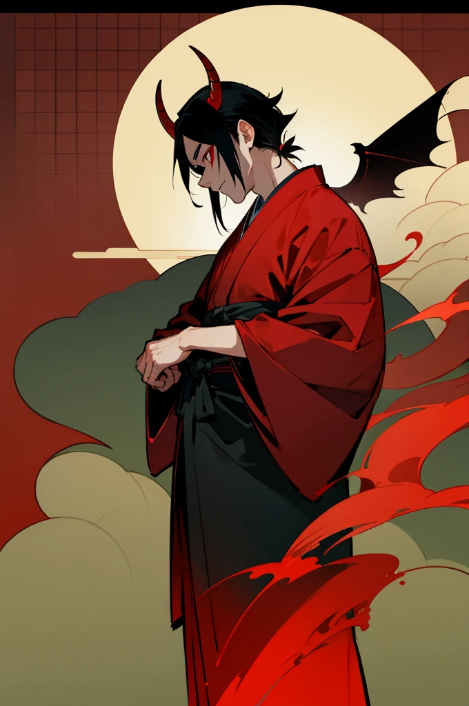 ((best qualityer)), ((work of art)), (detailded), vampyre, jungkook, red moon, minhwan, korean traditional clothing, Dragon, heron
 