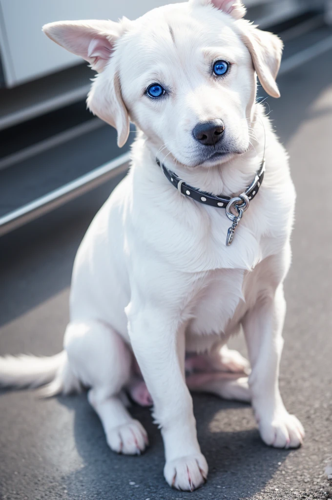 Dog Blue eyes Short spindle White coat