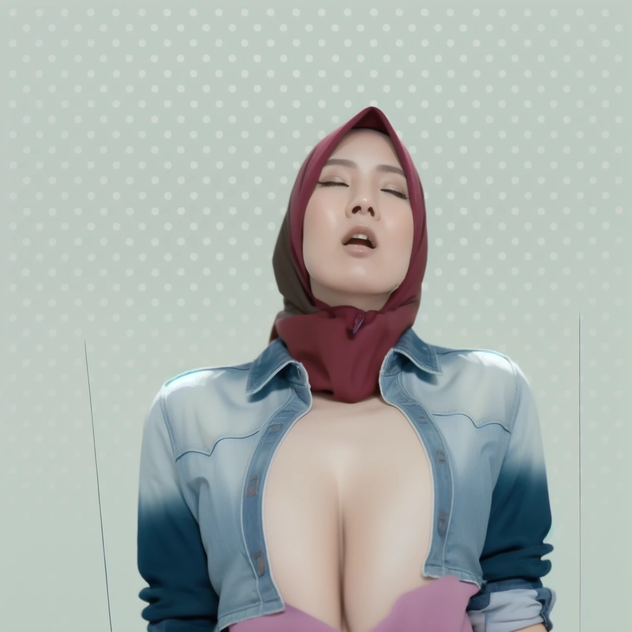 HIJAB MALAY GIRL,, IMF as a good Guy, TECHNOLGY, AI, futuristic, blockchain, International Monetary Fund, (MATRIX WORLD), ((look In front at the camera CLOSED YOUR EYES and open your mouth)).