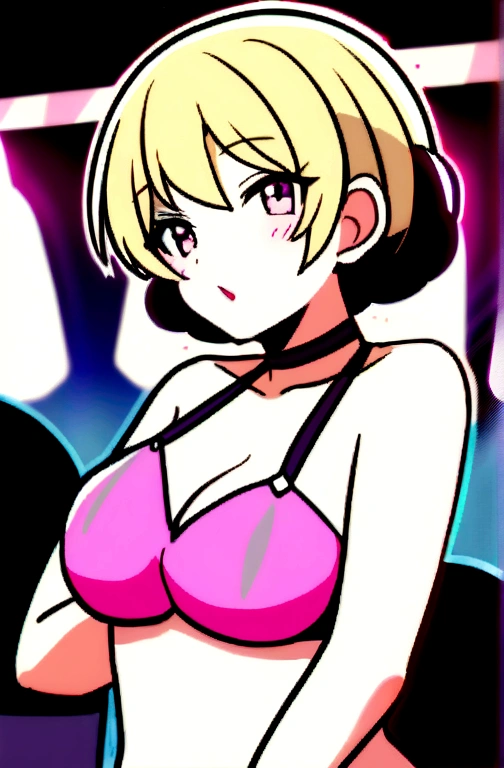 1woman, idol, ボブヘアー, 20years old, bikini, swimsuit, bowling, bowling alley, play bowling