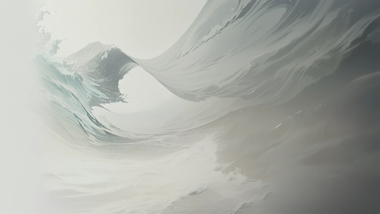 masterpiece, best quality, ultra-detailed, illustration, sea, nobody, no_human, beautiful ocean waves, serene seascape, dramatic sky, moody lighting, vibrant colors, ethereal atmosphere, minimalist composition, flowing lines, dramatic lighting, cinematic mood
