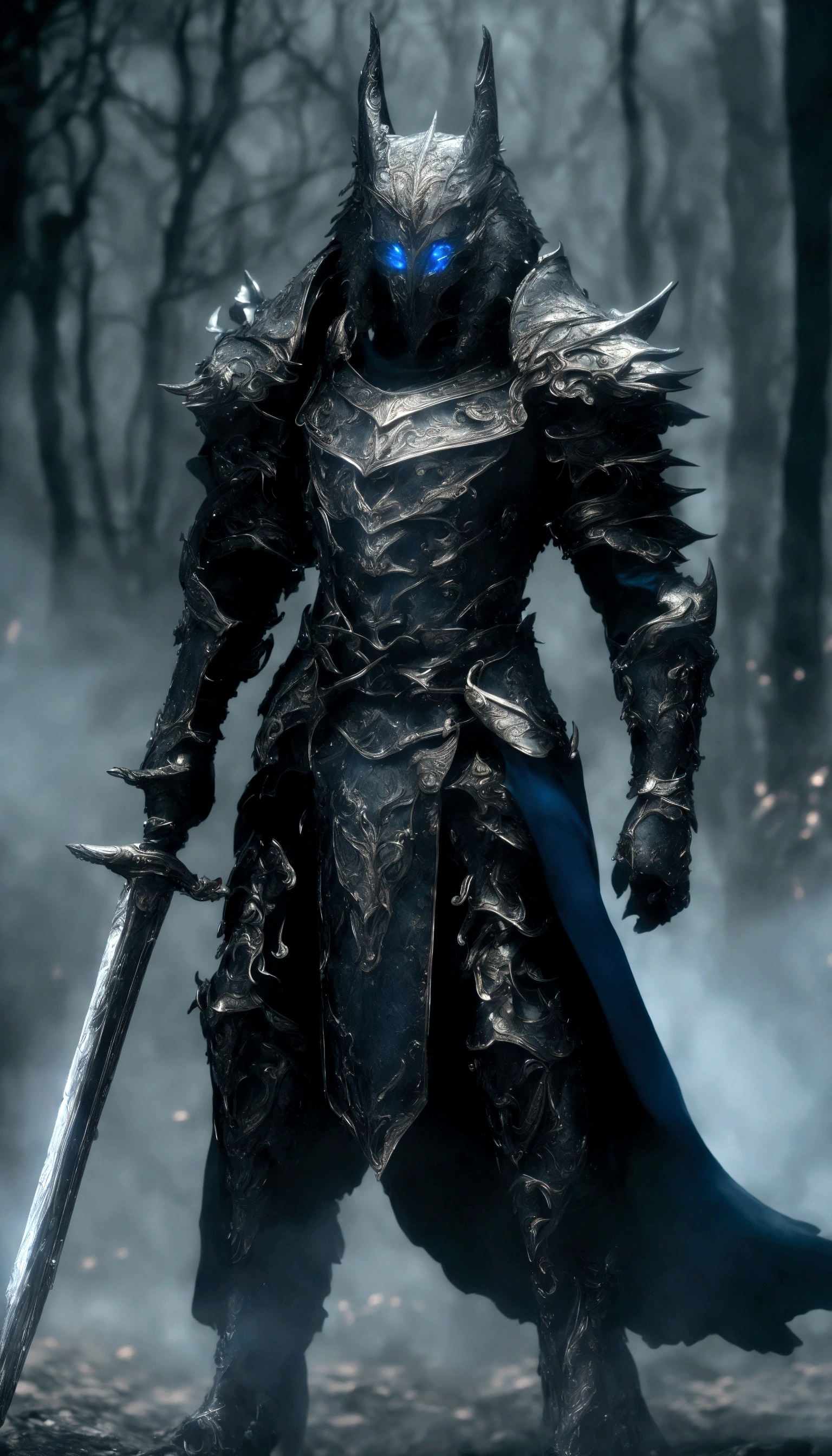 a knight with gray wings sprouting from the back of their armor, beautiful detailed eyes, beautiful detailed lips, extremely detailed eyes and face, long eyelashes, intricate mechanical wings, highly detailed armor, dark and moody atmosphere, cinematic lighting, cinematic camera angle, dramatic lighting, dramatic pose, epic fantasy, digital art, concept art, hyper detailed, (best quality,4k,8k,highres,masterpiece:1.2),ultra-detailed,(realistic,photorealistic,photo-realistic:1.37)