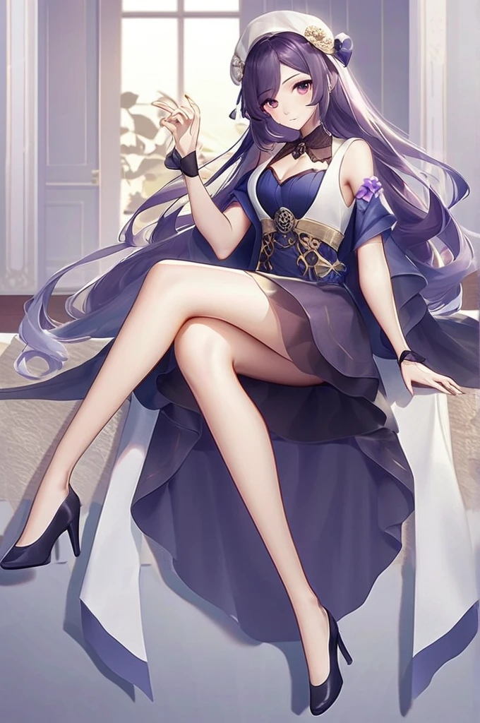 ((Лучшее качество)), ((шедевр)), (подробный), Keqing horny is half naked, legs are completely visible