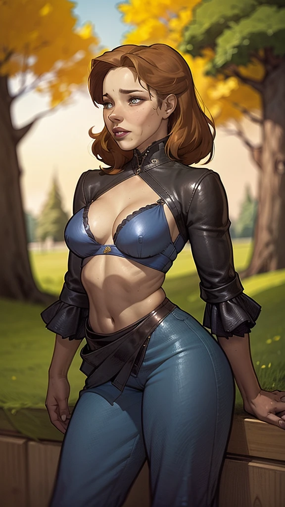 Digital, highly detailed character design, courage detailed digital art, Forest Fan Art, Portrait Character Design, beautiful Digital illustration, high-quality portrait, comic book art, young woman with beautiful hair . Queen Anna of ArendelleBeautiful lined eyes Medium large bust and wonderful sexy clothes. image expression of sexual desire from waist to head illustration Queen Anne of Arendelle Araafed woman with leather blouse and pants, cowgirl, cowgirl, Black Jessica, muffler with solid metal gear, sexy girl, fofosexyrobutts, amaranth, mais conhecido como amaranth, wearing leather bikini, 2b, sexy style, 2b, 🐎🍑, perfectly shaded body, small breasts female sheriff