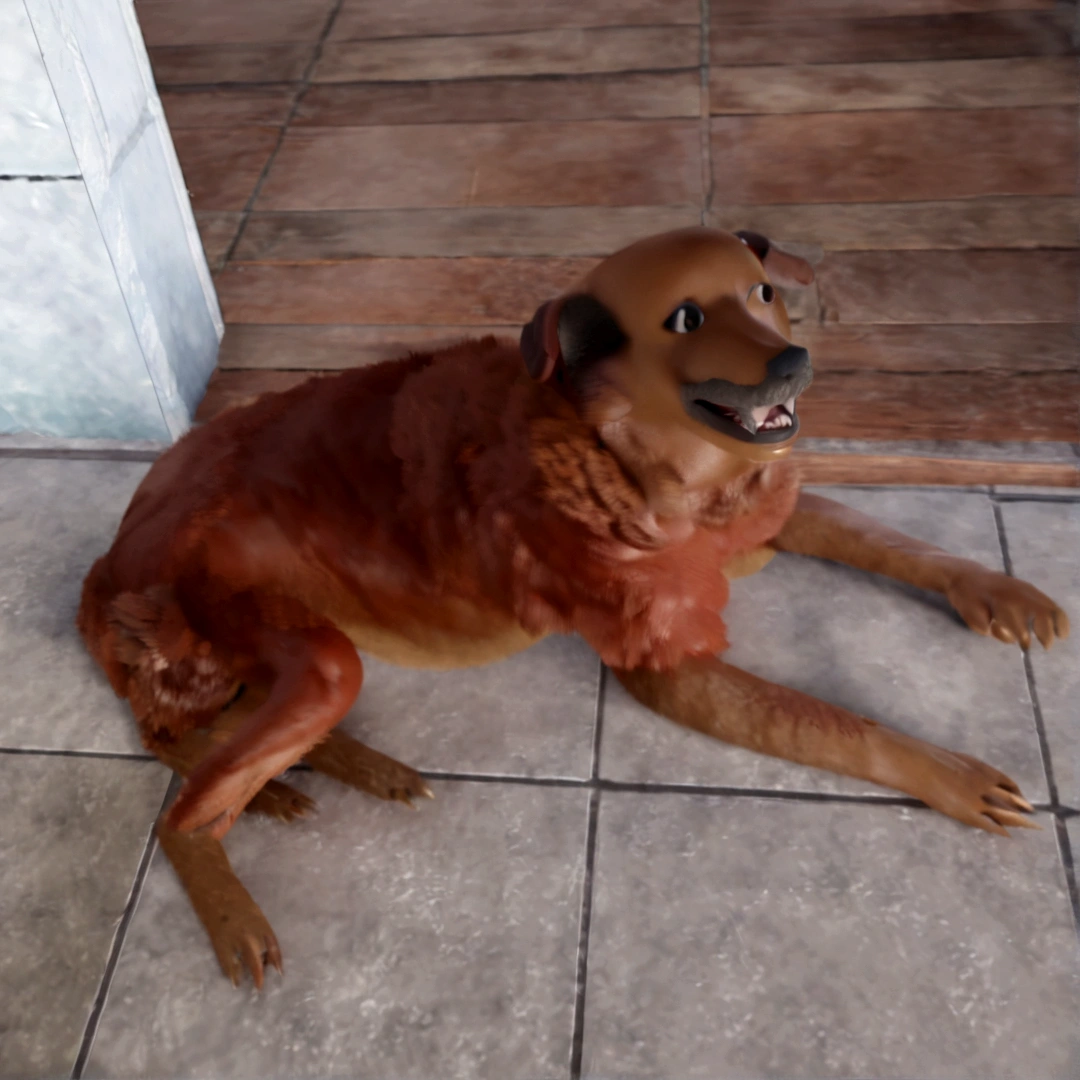 Cartoon character of a dog an animated character, Stylized character, animation style rendering, 3D stylized, Arnold Maya rendering, Stylized 3D rendering, toon rendering screenshot, 3D Character, 3D Character, Stylized 3D rendering, 3D Character Rendering, Cartoon Character, Close Up Character, Character Pose, (Pixar Style) (Master Part:1.2) (Bokeh) (Best Quality) (Detailed Skin) (Detailed Texture) (8K) (Clay) (cinematic lighting) (sharp focus,