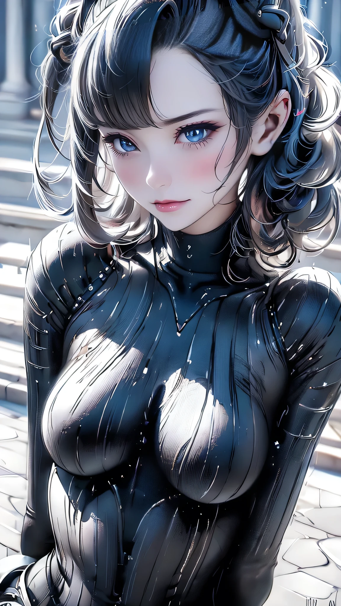 (Thin type:1.5),(large breasts),(random hairstyle:1.2),(Highest image quality, (8K), Ultra-realistic, Best Quality, High quality, High Definition, high quality texture, high detailing, Beautiful detailed, fine detailed, extremely details CG, Detailed texture, realistic representation of face, masterpiece, presence)