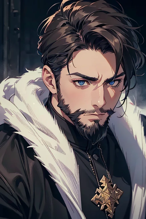 (best quality,4k,8k,highres,masterpiece:1.2),ultra-detailed,(realistic,photorealistic,photo-realistic:1.37),30 year old man,3 day beard,handsome anime,portraits,strong,masculine,dark hair,sharp jawline,mesmerizing eyes,perfectly styled hair,cool anime outfit,confident expression,vibrant colors,dynamic lighting