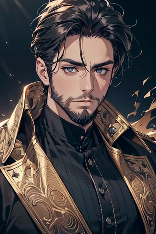 (best quality,4k,8k,highres,masterpiece:1.2),ultra-detailed,(realistic,photorealistic,photo-realistic:1.37),30 year old man,3 day beard,handsome anime,portraits,strong,masculine,dark hair,sharp jawline,mesmerizing eyes,perfectly styled hair,cool anime outfit,confident expression,vibrant colors,dynamic lighting