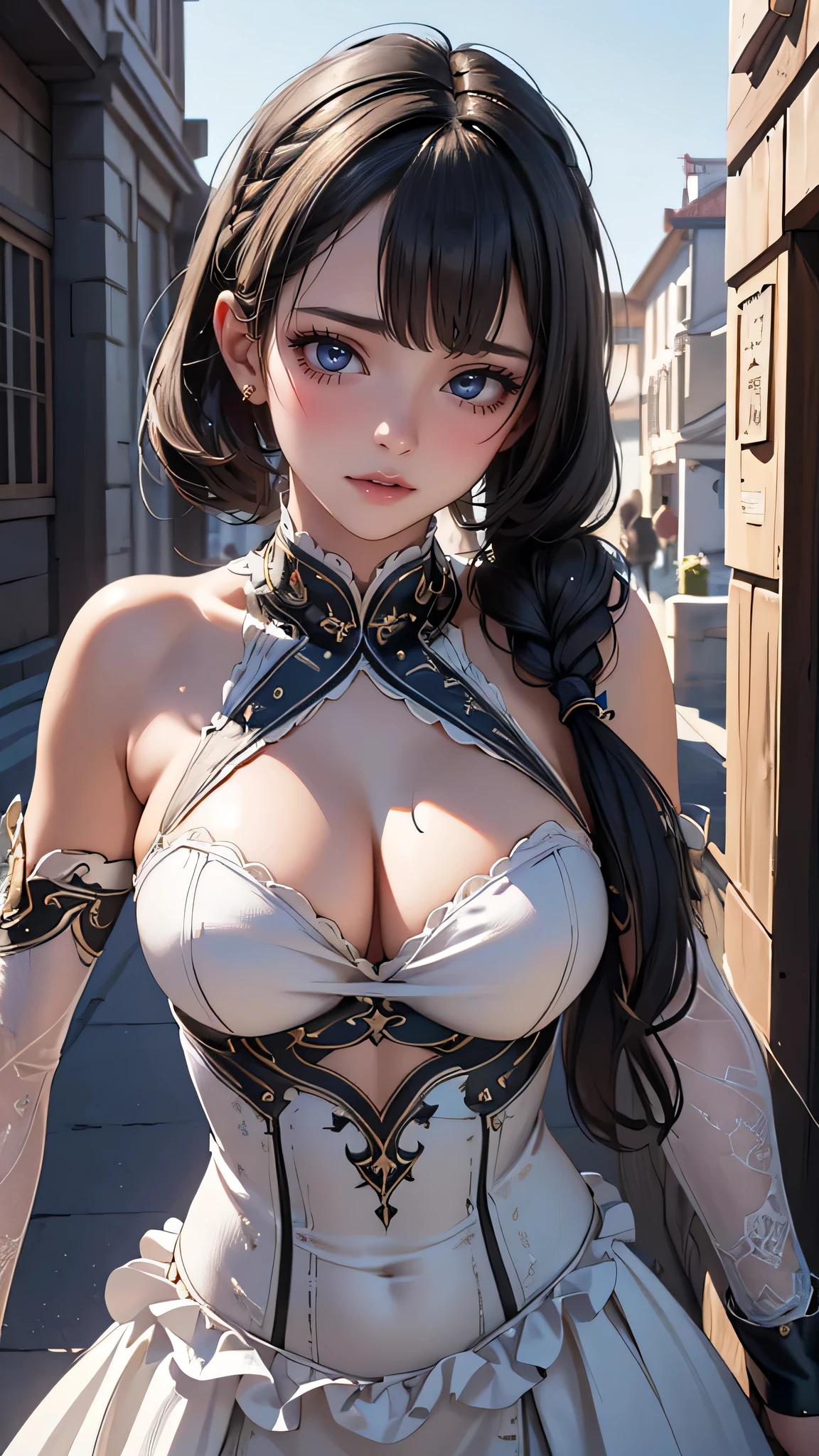 (Thin type:1.5),(large breasts),(random hairstyle:1.2),(Highest image quality, (8K), Ultra-realistic, Best Quality, High quality, High Definition, high quality texture, high detailing, Beautiful detailed, fine detailed, extremely details CG, Detailed texture, realistic representation of face, masterpiece, presence)