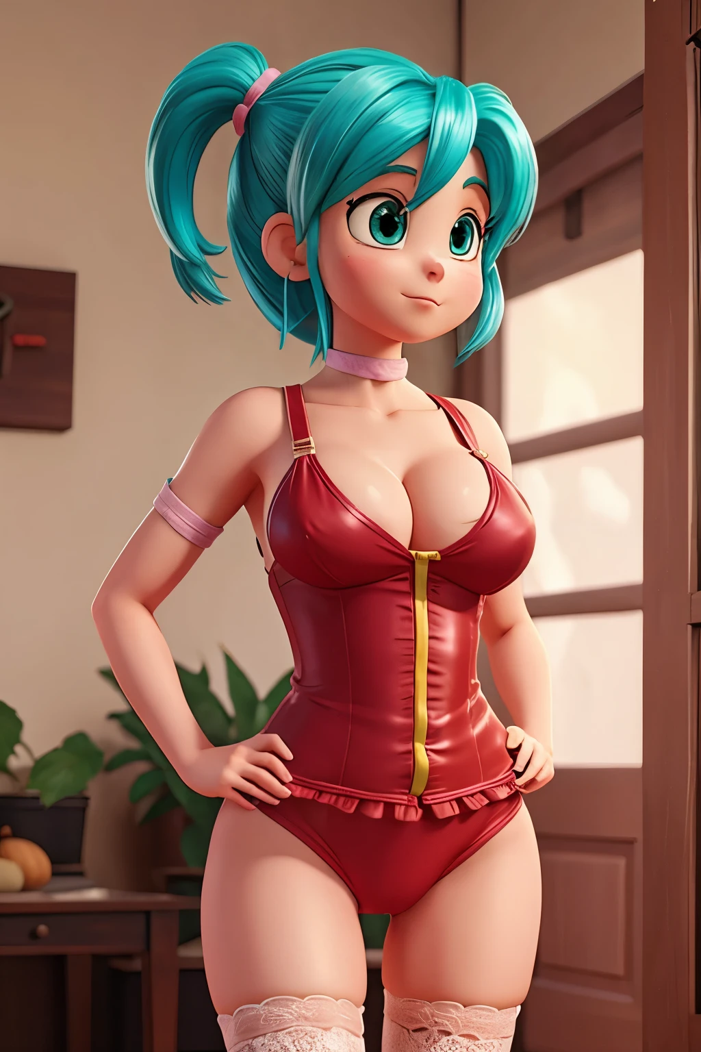 Bulma from dragon ball in lingerie 