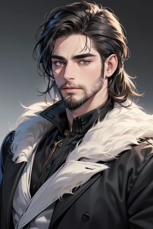 (best quality,4k,8k,highres,masterpiece:1.2),ultra-detailed,(realistic,photorealistic,photo-realistic:1.37),30 year old man,3 day beard,handsome anime,portraits,strong,masculine,dark hair,sharp jawline,mesmerizing eyes,perfectly styled hair,cool anime outfit,confident expression,vibrant colors,dynamic lighting