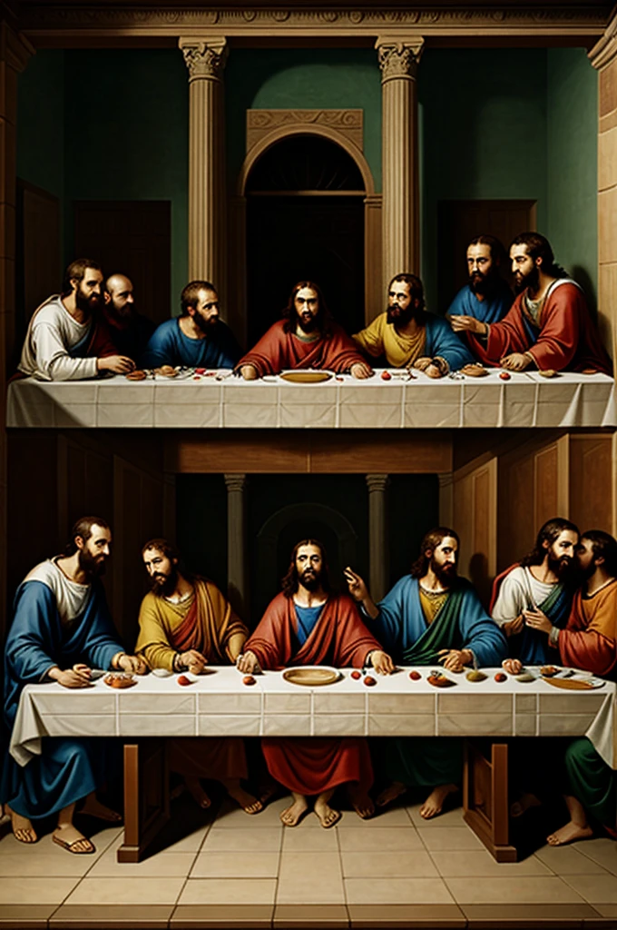 painting of the last supper with the members of nct