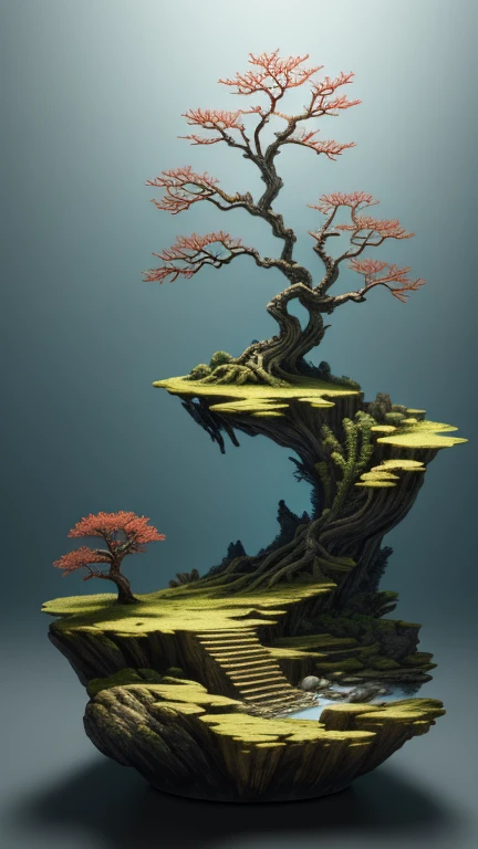 best quality, realistic, photorealistic, divine tree entangled with dead roots with many twining roots and mountains and sea corals, "unique pots of relief and steep cliffs"
((Miniature landscape)),(Chinese architecture),Divine Tree,
very detailed carving on sea coral rock "pot with root relief",
Ultra wide angle, Accent Lighting, Volumetric Lighting, backlight, (detailed light),((very subtle and beautiful)),dramatic_shadow,ray_tracing,hdr