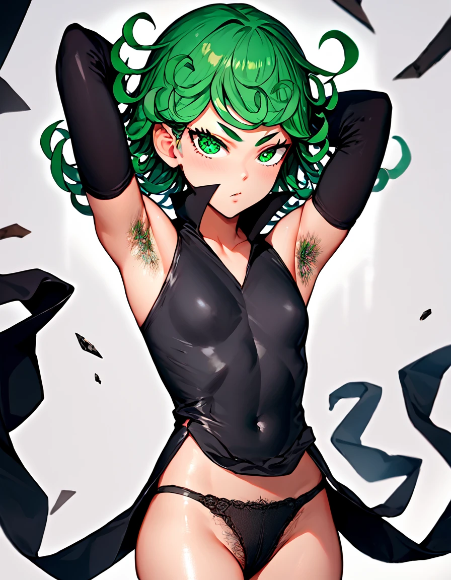 score_9, score_8_up, score_7_up,source_anime, high res image,masterpiece,best quality,girl,cute face,clear skin,shiny hair,ultra detailed eyes,simple background, jyojipan, panties,TATSUMAKI,HAIRY ARMPITS,HAIRY PUSSY,
