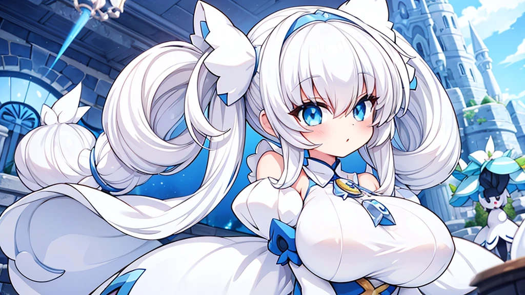 Princess Booette from Super Mario, White hair, neckleace, Breasts huge, big hair, hentai sexy girl, 1 girl, best qualityer