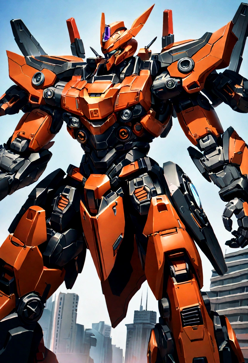 1mecha,Pacific Rim,Sense of oppression,The city of the future,Fight monsterasterpiece,hyper HD,16k,structurally correct