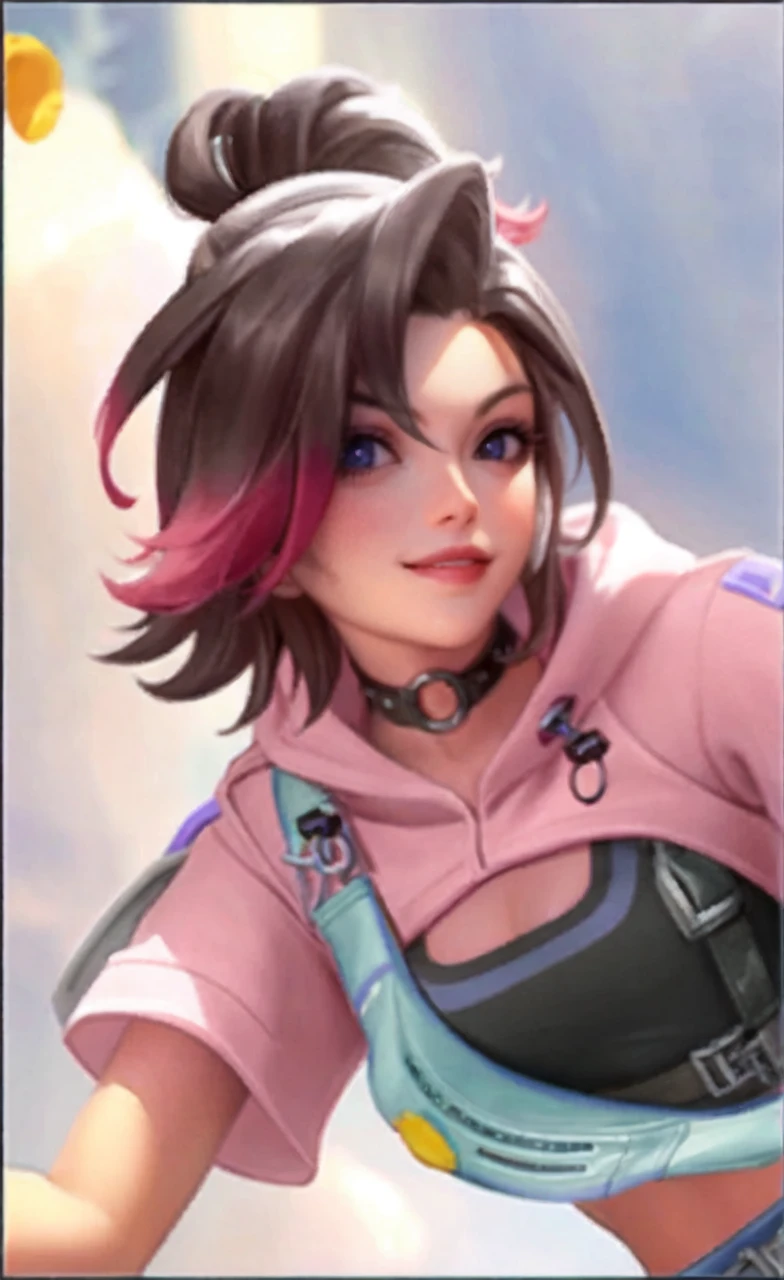 muste piece、High resolution、26 year old female、looking at the camera、smile、Finished as pictured、The cashier is also beautiful、Her skin is white and beautiful、long and beautiful hair、inner color、