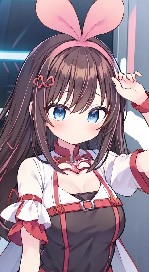 Highest quality,Cyberspace。Anime Style,Virtual YouTuber,Kizuna Ai,Very detailed,cute,Dynamic,