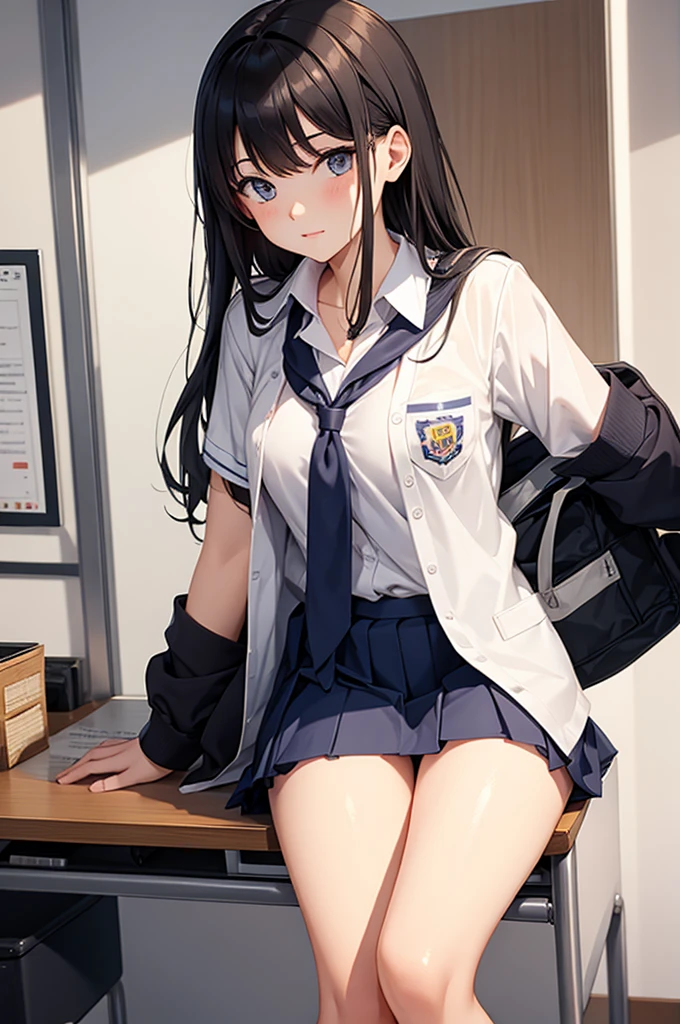 (naked school uniform)