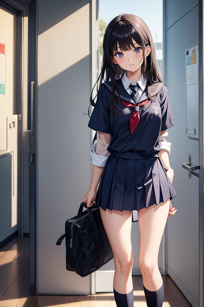 (naked school uniform)
