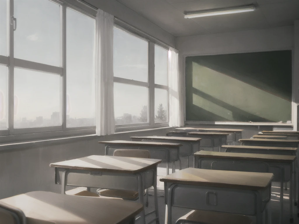 School, classroom, grey, light,