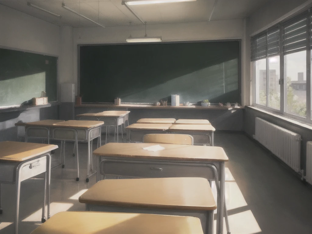 School, classroom, grey, light,