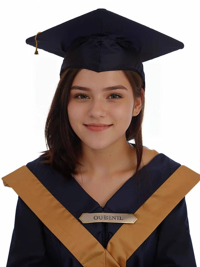 photo of girl at graduation, initial graduation photo, photo of girl with cap and gown