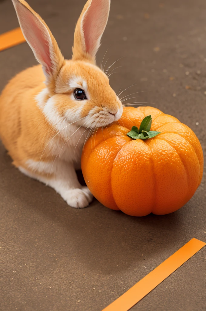 Tangerine in the shape of a rabbit