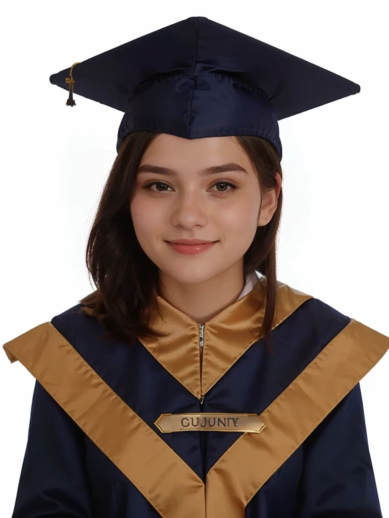 A girl in a graduation gown and cap, graduation photo