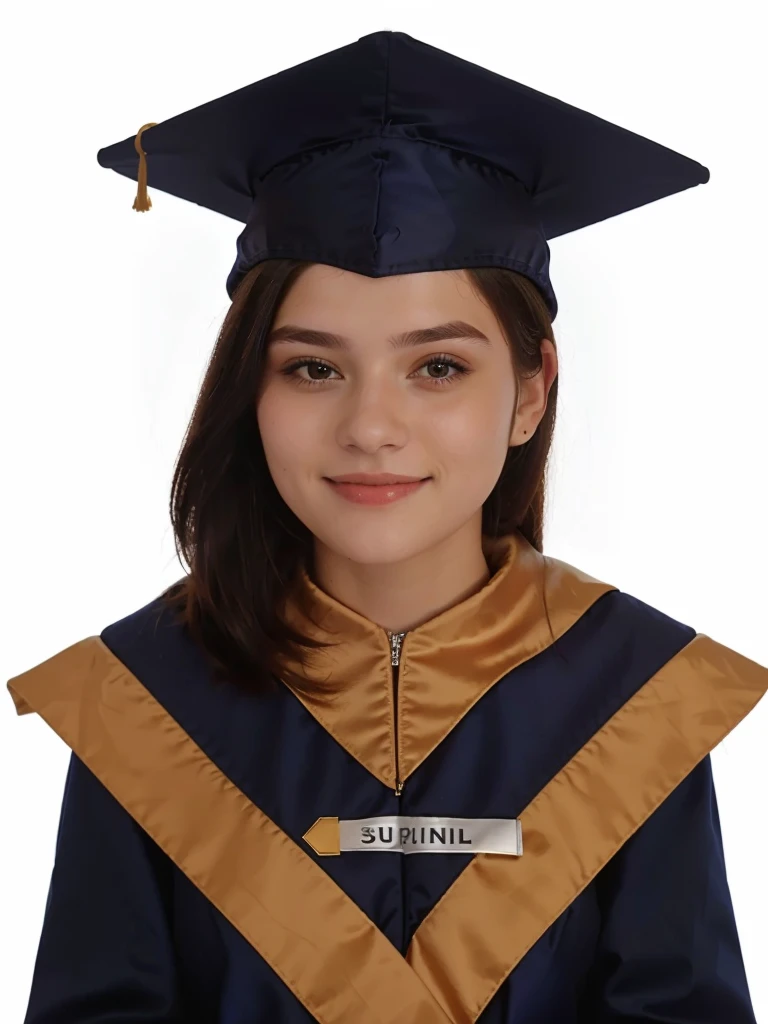 A girl in a graduation gown and cap, graduation photo