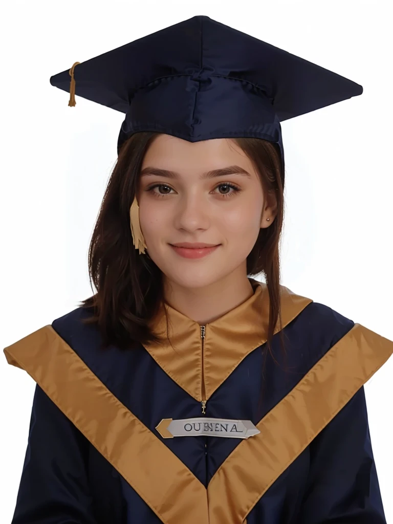A girl in a graduation gown and cap, graduation photo