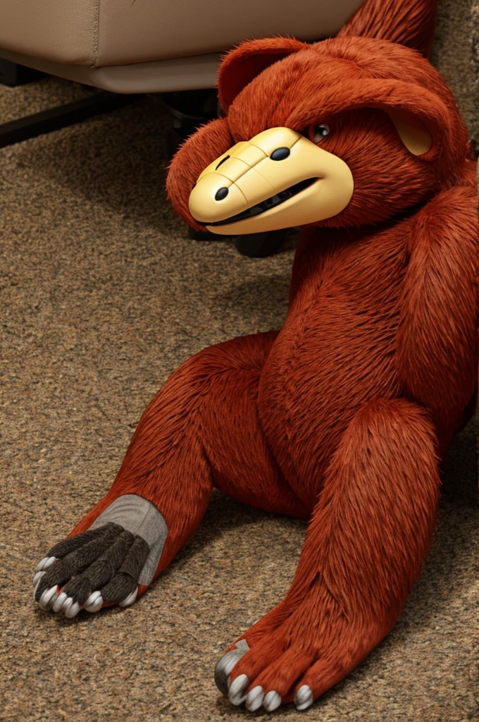 Knuckles the echidna showing off his stinky feet after a battle
(furry feet)