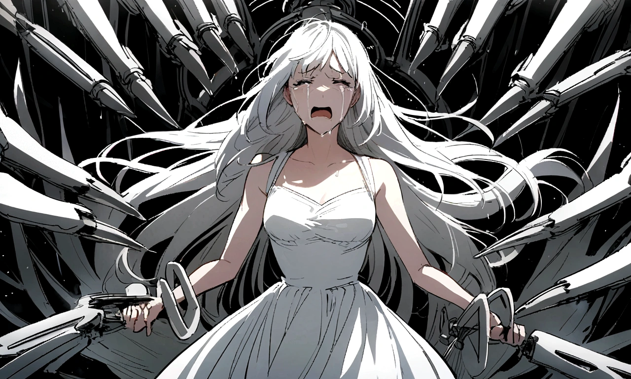 detailed facial expression, beauty, crying expression, cry, shout, reject.