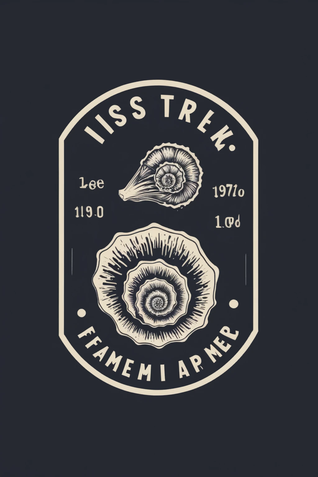 MINIMALIST, CIRCLE LOGO, TAMPON A ENCRE LOGO CIRCULAIRE, LE MOINS DE détail POSSIBLE , design oyster FARM company old school retro 1970 oyster farmer hippocampe /HUITRES