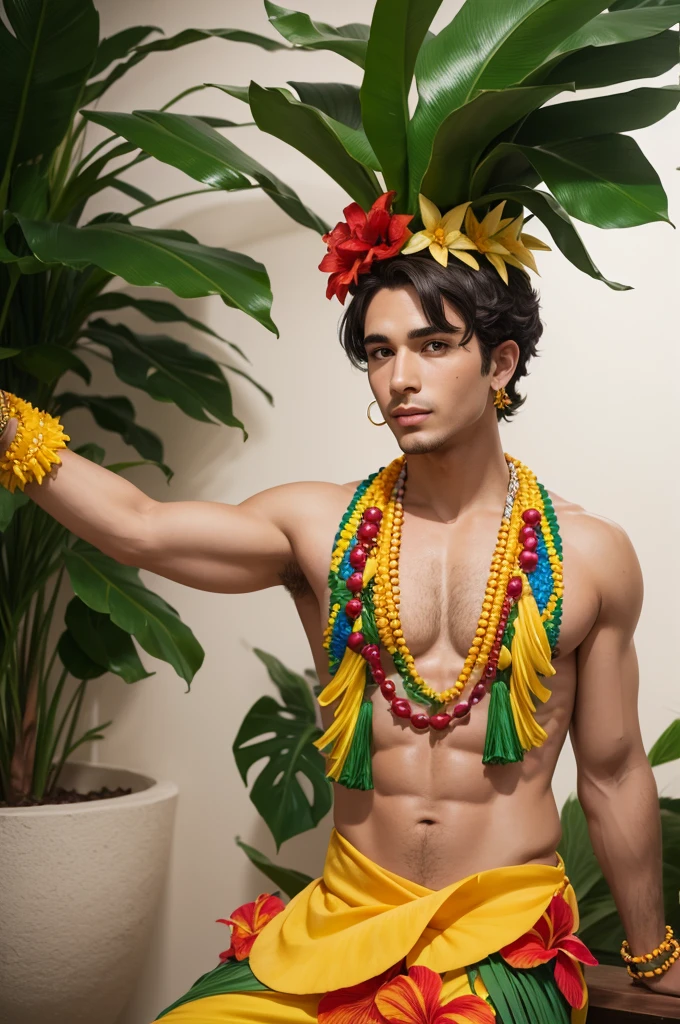 A Carmen Miranda inspired male character