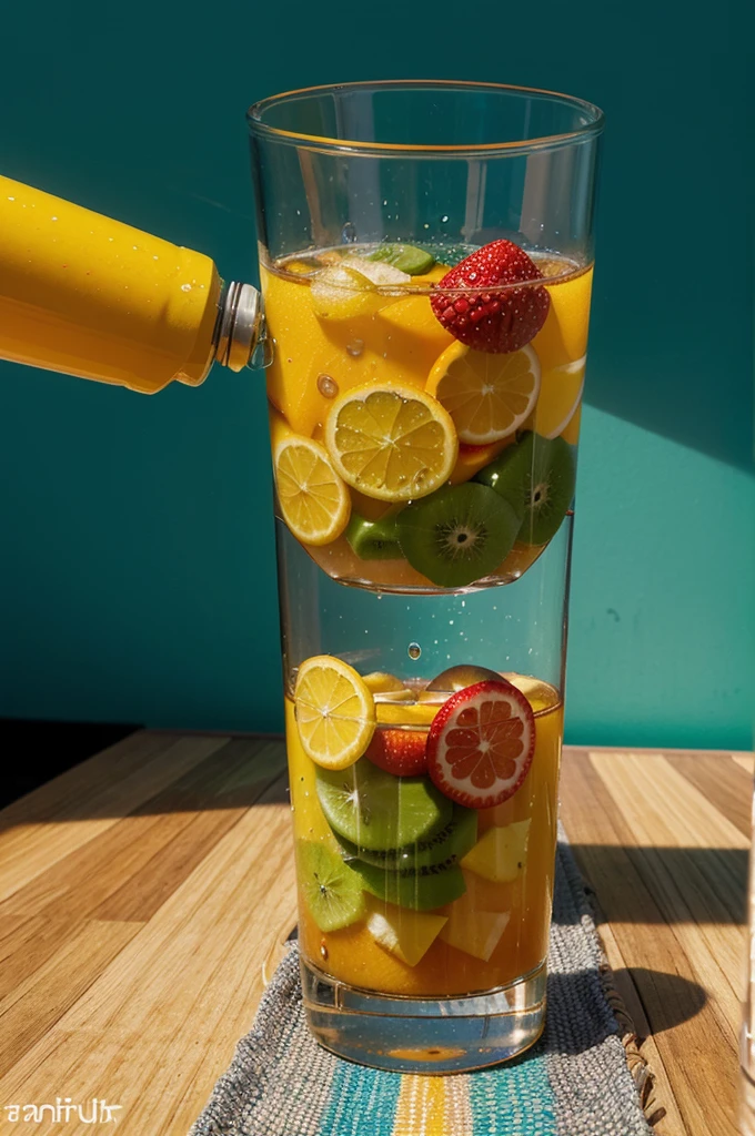 Create a creative and eye-catching 3D logo for a fruit juice startup named "Frutix". The design should be innovative and memorable, featuring a unique and stylized font for the "Frutix" name. Integrate imaginative elements that symbolize fruits or juice, such as abstract fruit shapes, juice splashes, or refreshing droplets. Use a vibrant color scheme that conveys freshness and vitality, appealing to a youthful and health-conscious audience. Ensure the overall composition is dynamic and impactful, reflecting the energetic and adventurous spirit of the brand.

- The logo must be creative, attractive, and memorable.
- It should convey the freshness, naturalness, and flavor of Frutix fruit juices.
- It can include elements such as fruits, glasses, juice drops, etc.
- It should be suitable for use on different materials such as packaging, labels, advertising, etc.
- Different design styles can be used, such as minimalist, retro, vintage, etc.

Examples:
- A logo showing a fruit cut in half with a straw inserted, splashing juice.
- A logo using modern and colorful typography for the name "Frutix."
- A logo depicting a radiant sun with juice drops falling from it.