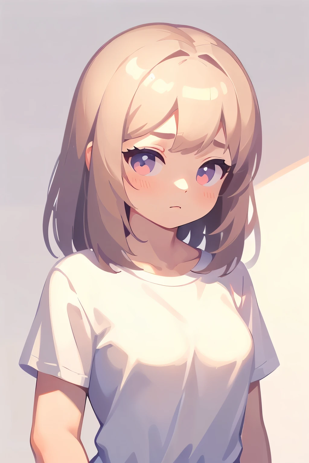 (masterpiece, Highest quality,:1.2), One girl, (alone:1.3), Upper Body, White shirt, Short sleeve, , (wife, Realistic, Real Life, Exceptional, Best aesthetics, new, newest, Highest quality, masterpiece:1.2), soft_Lighting, soft_skin_tone, woman_hair, (White Background, Simple Background,:1.2),