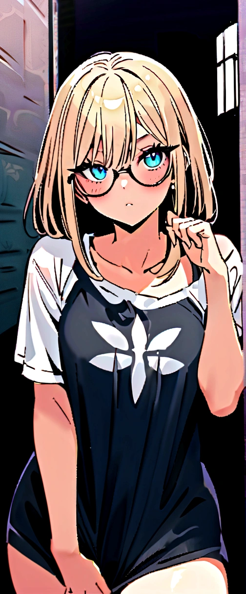 Una mujer con piel blanca con cabello negro un audífonos grandes con el diseño de gato Violeta y una corona de flores con una camiseta qué dice I love Olivia saludando De 13 años y con lentes negros circulares camiseta negra q diga I ❤️ Olivia Con los ojos cerrados