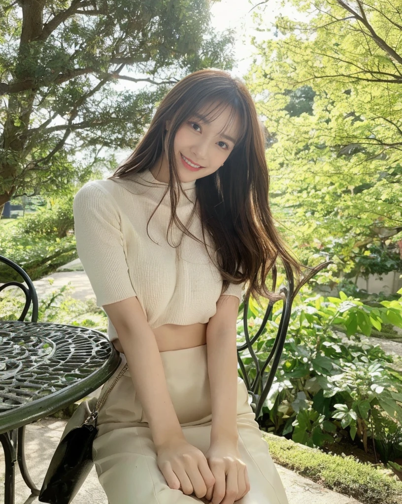 ((masterpiece, Top image quality, high resolution、solitary、Radiant Skin))(on the table, best quality, Practical, Very detailed, meticulous, high resolution, 8k wallpaper), Close-up portrait of a beautiful woman, like, Smile, Light brown messy hair, Perfect dynamic composition, 美丽meticulous的眼睛, Like the cover of a fashion magazine, On Campus