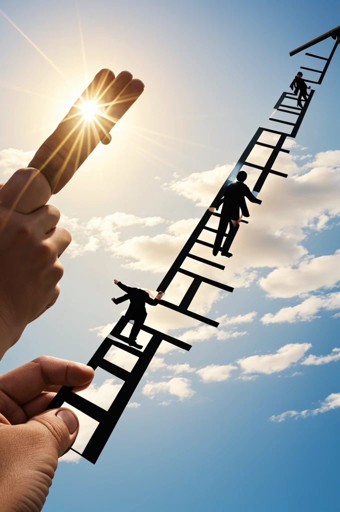 Image representing success as an upward graph or a person reaching a goal