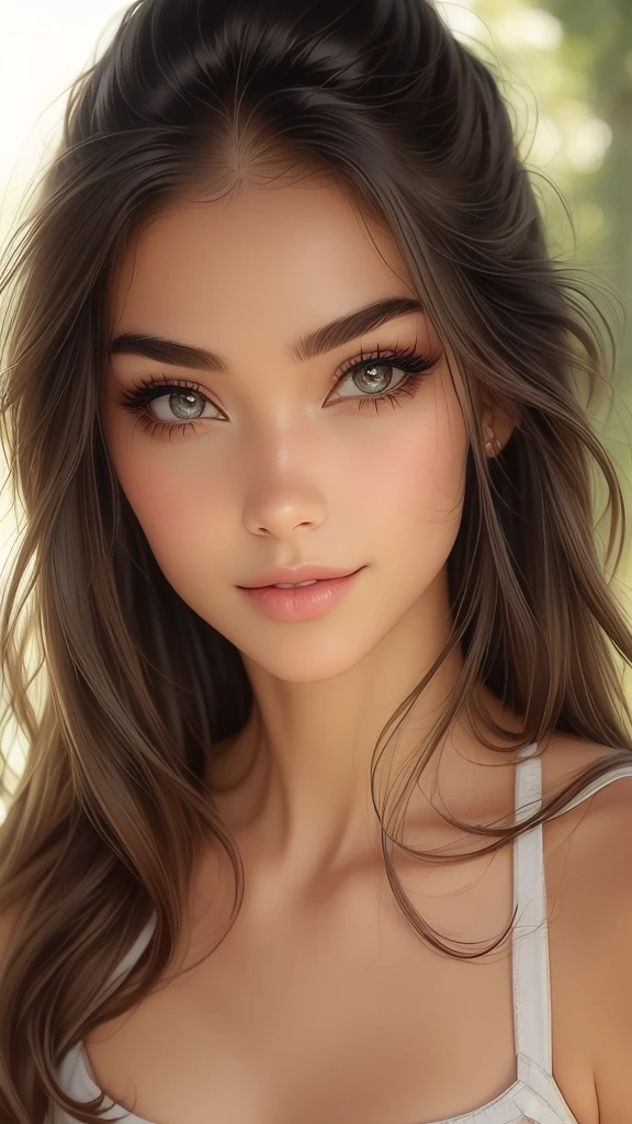 (best quality,ultra-detailed,realistic:1.37),cute girls face,beautiful detailed eyes,beautiful detailed lips,demonic smile,vivid colors,golden hair,innocent expressions,playful facial features,natural lighting,soft background,portrait style,photorealistic,shiny eyes,curly lashes,rosy cheeks,sparkling teeth,sharp focus,radiant skin,expressive eyebrows,blush highlights,luscious lips,natural beauty,subtle contouring,sweet and mischievous gaze,hint of mischief,dreamy atmosphere,delicate details.